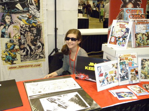 Tessa manning my table.