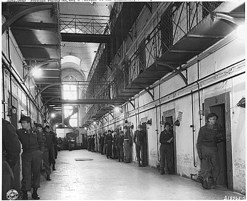 Prison cell block, Nuremberg, 1946